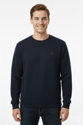 Erkek Sıfır Yaka Selanik Sweatshirt Regular Kalıp BGL-ST04926