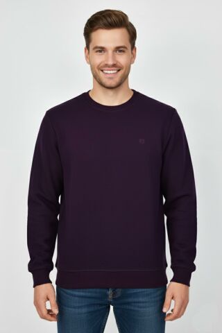 Erkek Sıfır Yaka Selanik Sweatshirt Regular Kalıp BGL-ST04926