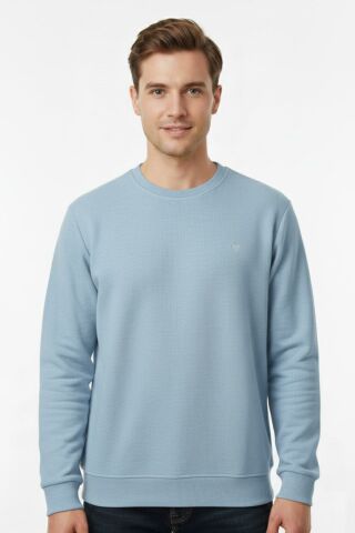 Erkek Sıfır Yaka Selanik Sweatshirt Regular Kalıp BGL-ST04926