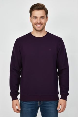 Erkek Sıfır Yaka Selanik Sweatshirt Regular Kalıp BGL-ST04926