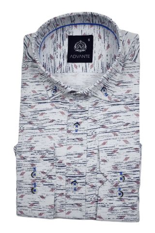 Erkek Silim Fitt Çizgili Uzun Kol Gömlek BGL-ST02982