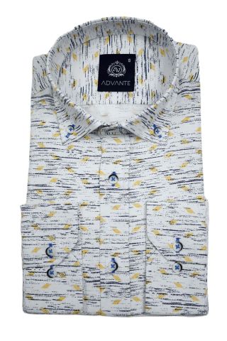 Erkek Silim Fitt Çizgili Uzun Kol Gömlek BGL-ST02982