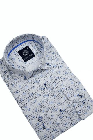 Erkek Silim Fitt Çizgili Uzun Kol Gömlek BGL-ST02982