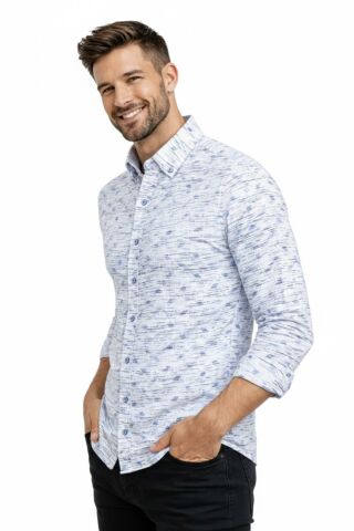 Erkek Silim Fitt Çizgili Uzun Kol Gömlek BGL-ST02982