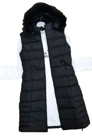 Kadın Kapüşonlu Uzun Yelek 5003 BGL-ST01646