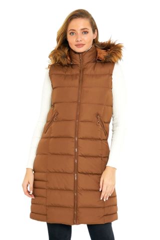 Kadın Kapüşonlu Uzun Yelek 5003 BGL-ST01646