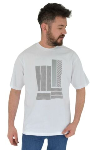 Erkek Baskılı Oversize Tişört 2378 BGL-ST02802