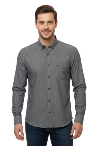 Erkek Klasik Petek Dokulu Uzun Kol Gömlek 3814 BGL-ST04817