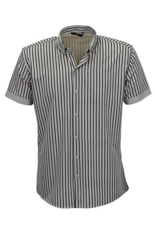 Erkek Spor Likralı Çizgili Gömlek 0037 BGL-ST03847