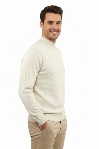 Erkek Yarım Balıkçı Kazak Çelik Örgü Regular Kalıp 5204B BGL-ST04855