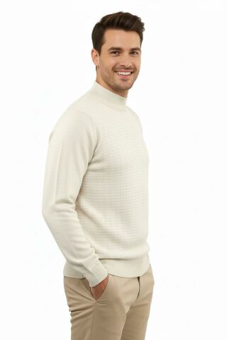 Erkek Yarım Balıkçı Kazak Çelik Örgü Regular Kalıp 5204B BGL-ST04855