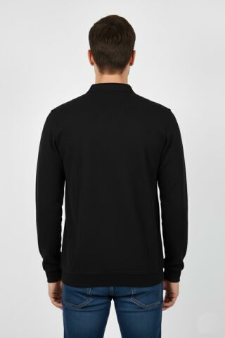 Erkek Polo Yaka Cepli Selanik Sweatshirt Regular Kalıp BGL-ST04923