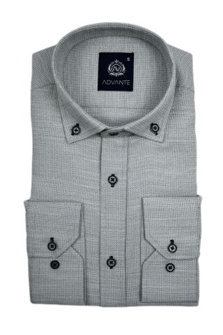 Erkek Silim Fitt Uzun Kol Gömlek Hasır Dokuma BGL-ST02983