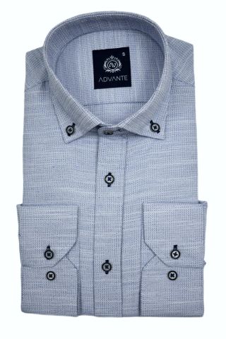 Erkek Silim Fitt Uzun Kol Gömlek Hasır Dokuma BGL-ST02983