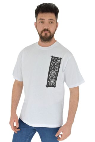 Erkek Baskılı Oversize Tişört 2380 BGL-ST02803