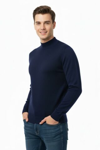 Erkek Yarım Balıkçı Kazak Çelik Örgü Regular Kalıp 4241B BGL-ST04854