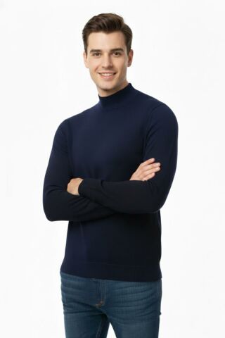 Erkek Yarım Balıkçı Kazak Çelik Örgü Regular Kalıp 4241B BGL-ST04854