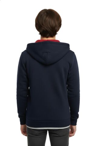 Lacivert Fermuarlı Kapüşonlu Cepli Kız Erkek Sweatshirt BGL-ST05000