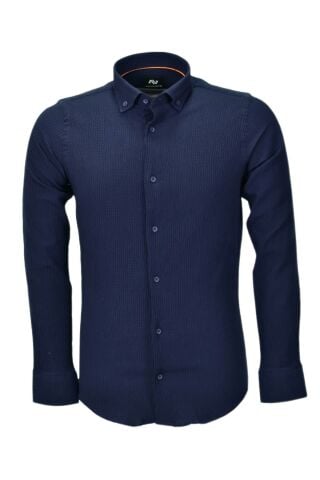 Erkek Silim Fit Spor Gofre Uzun Kol Gömlek BGL-ST03898