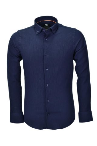 Erkek Silim Fit Spor Gofre Uzun Kol Gömlek BGL-ST03898