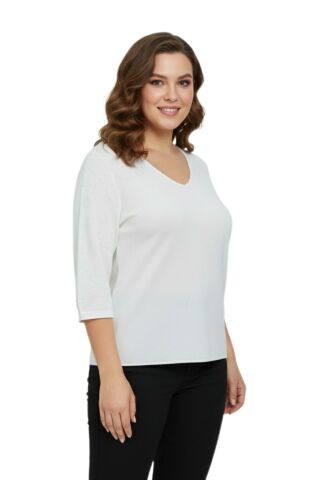 Kadın V Yaka Yaka Truva Kol Kazak BGL-ST05081