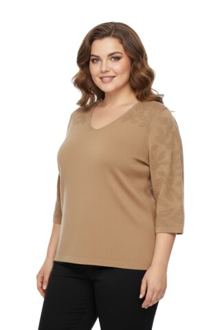 Kadın V Yaka Yaka Truva Kol Kazak BGL-ST05081