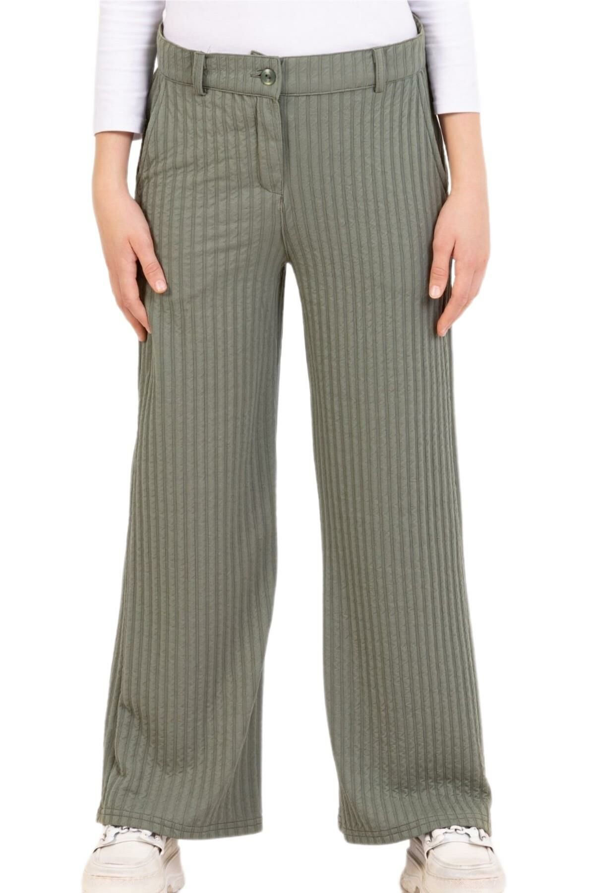 Kız Çocuk Dalga Desenli Palazzo  Pantolon BGL-ST05213