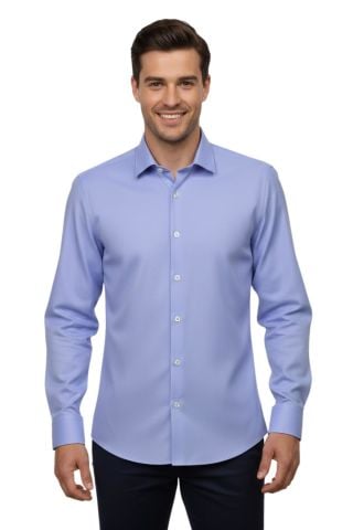 Erkek Slim Fitt Uzun Kol Petek Dokulu Gömlek 2400 BGL-ST04810