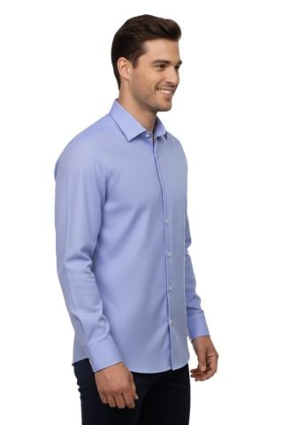 Erkek Slim Fitt Uzun Kol Petek Dokulu Gömlek 2400 BGL-ST04810