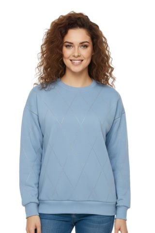 Kadın Sıfıryaka Sweatshirt Taşlı BGL-ST05060
