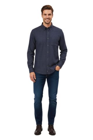 Erkek Büyük Beden Kışlık Uzun Kol Gömlek 33531 BGL-ST04801