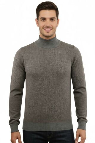 Erkek Yarım Balıkçı Kazak Çelik Örgü Regular Kalıp 5206B BGL-ST04853