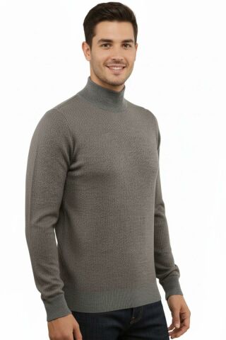 Erkek Yarım Balıkçı Kazak Çelik Örgü Regular Kalıp 5206B BGL-ST04853