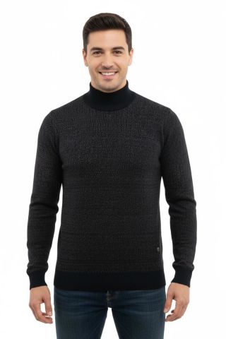 Erkek Yarım Balıkçı Kazak Çelik Örgü Regular Kalıp 5206B BGL-ST04853