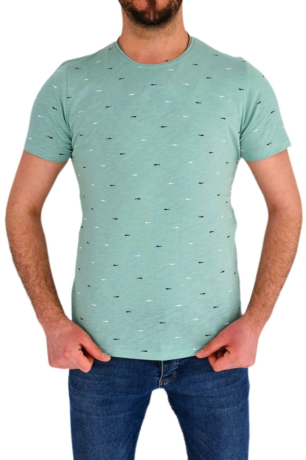 Erkek Sıfır Yaka Tişört T-768 BGL-ST01834