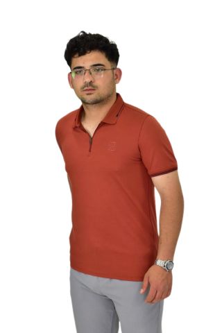 Erkek Polo Yaka Fermuarlı Tişört T237 BGL-ST04593
