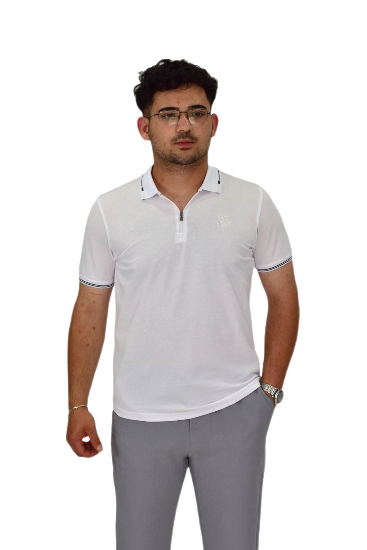 Erkek Polo Yaka Fermuarlı Tişört T237 BGL-ST04593