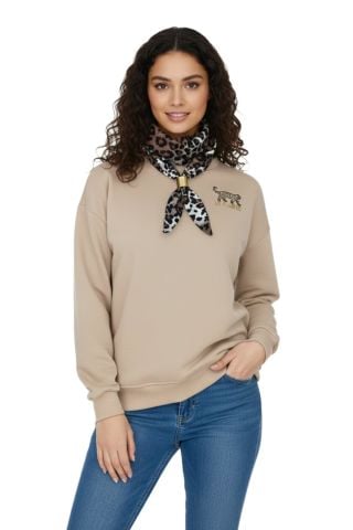 Kadın Spor Sıfıryaka Sweatshirt Fular lı BGL-ST05062