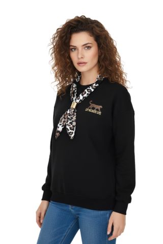 Kadın Spor Sıfıryaka Sweatshirt Fular lı BGL-ST05062