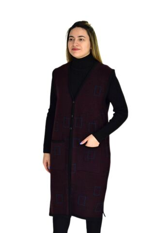 Kadın Triko Uzun Yelek UY1574 BGL-ST03456