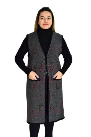 Kadın Triko Uzun Yelek UY1574 BGL-ST03456