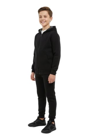 Erkek Çocuk Kapüşonlu Fermuarlı 3 İplik Eşofman Takım BGL-ST05053