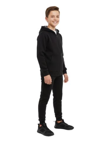 Erkek Çocuk Kapüşonlu Fermuarlı 3 İplik Eşofman Takım BGL-ST05053