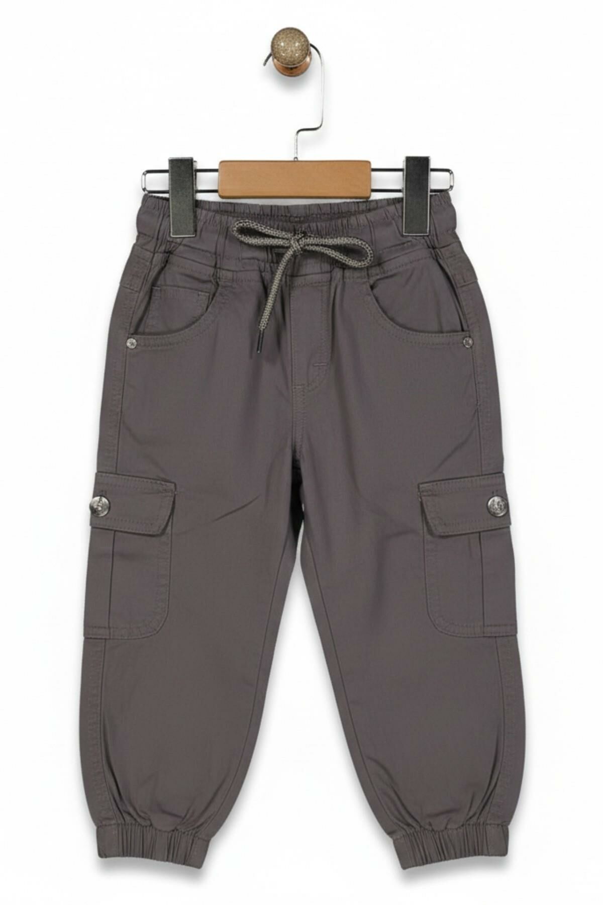 Erkek Çocuk Kanvas Kargo Cepli Paça Lastikli  Pantolon BGL-ST05216