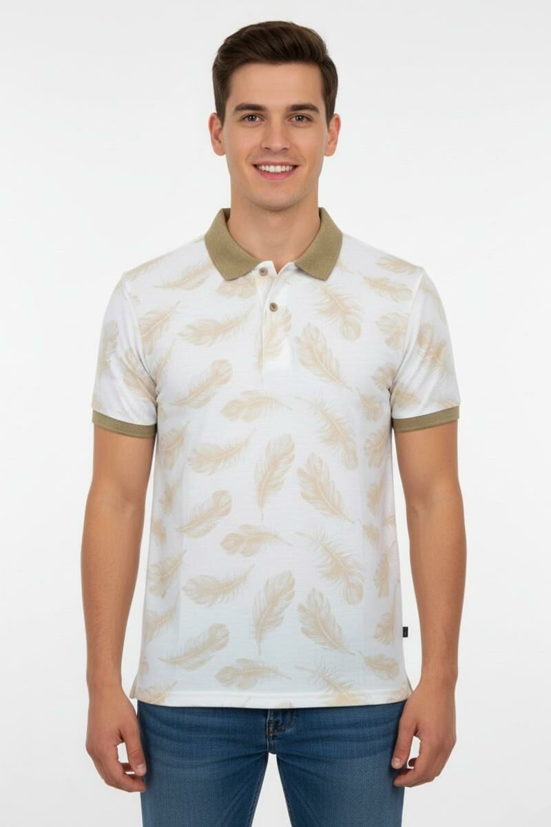 Erkek Yaprak Desenli Polo Yaka Tişört BGL-ST00524