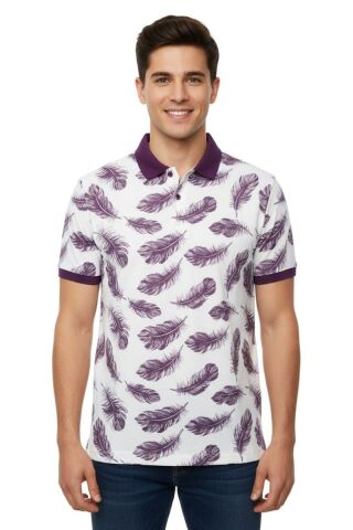 Erkek Yaprak Desenli Polo Yaka Tişört BGL-ST00524
