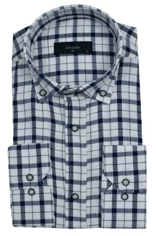 Erkek Ekose Klasik Uzun Kol Gömlek Waffle BGL-ST02986