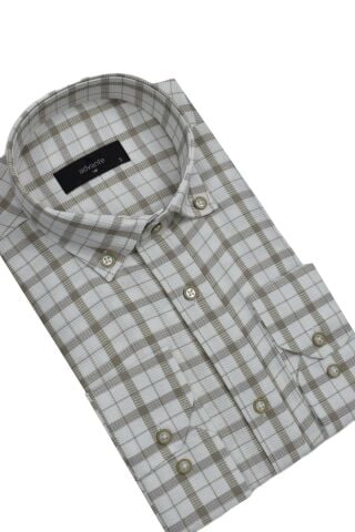 Erkek Ekose Klasik Uzun Kol Gömlek Waffle BGL-ST02986