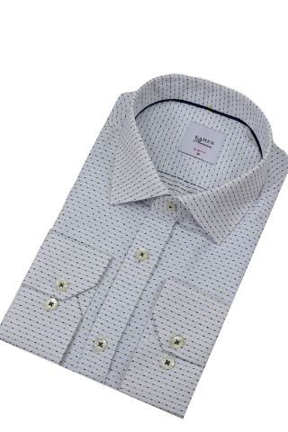 Erkek Puantiyeli Slim Fitt Uzun Kol Gömlek 2403 BGL-ST04376