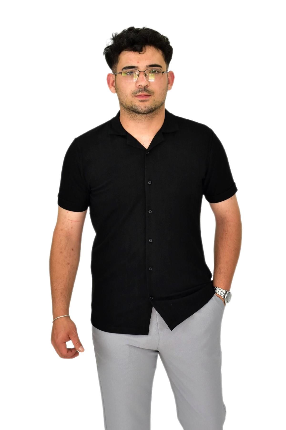 Erkek Apaçi Yaka Düğmeli Tişört 9655 BGL-ST04589